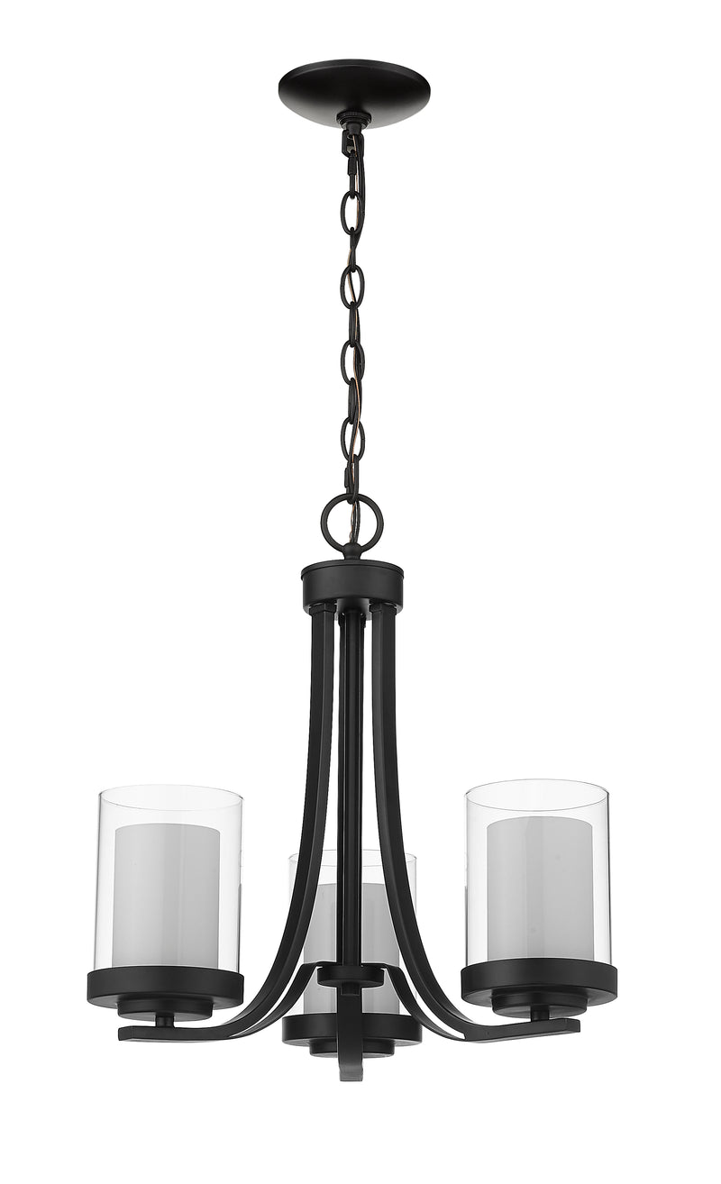 Willow 3 Light 16" Chandelier in Matte Black