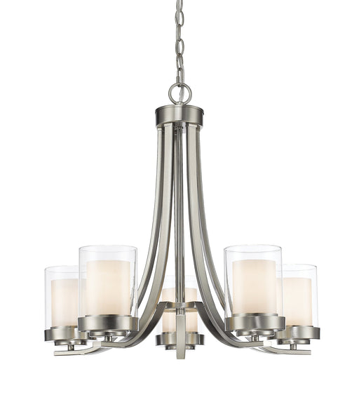 Willow 5 Light 25.25" Chandelier in Brushed Nickel