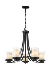 Willow 5 Light 25.25" Chandelier in Matte Black