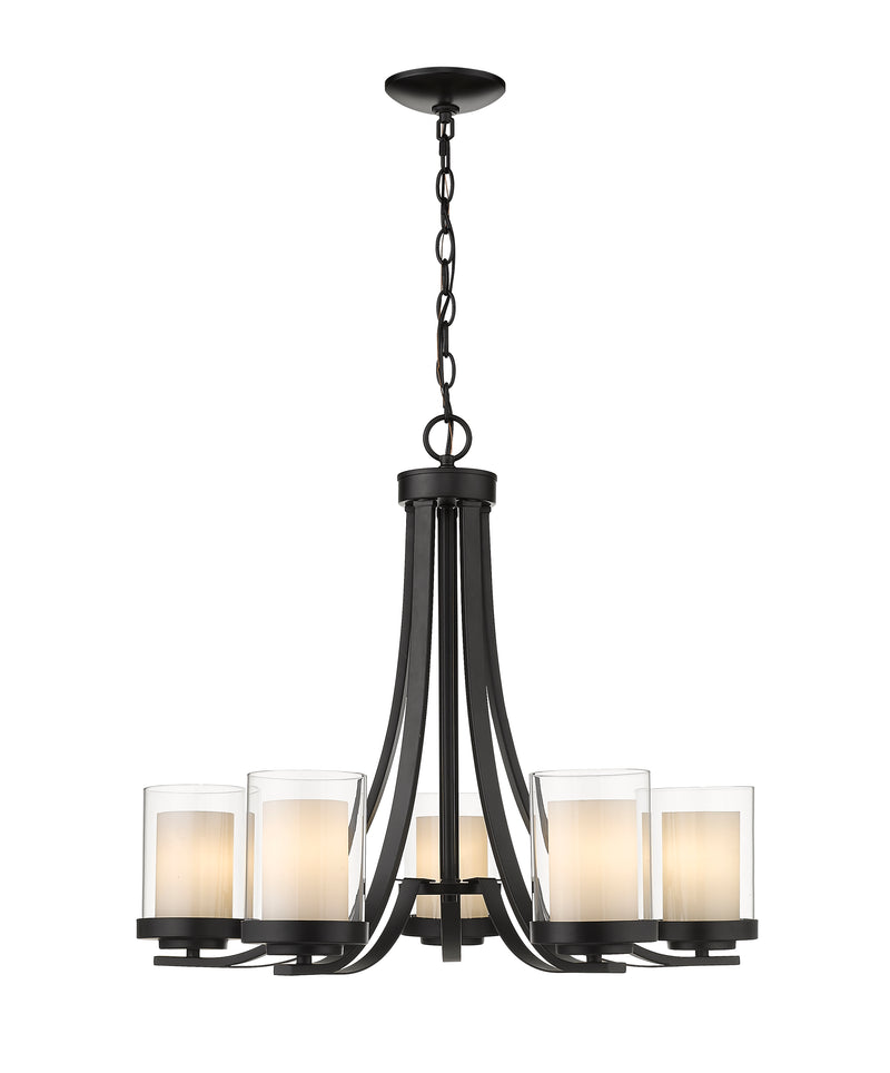 Willow 5 Light 25.25" Chandelier in Matte Black