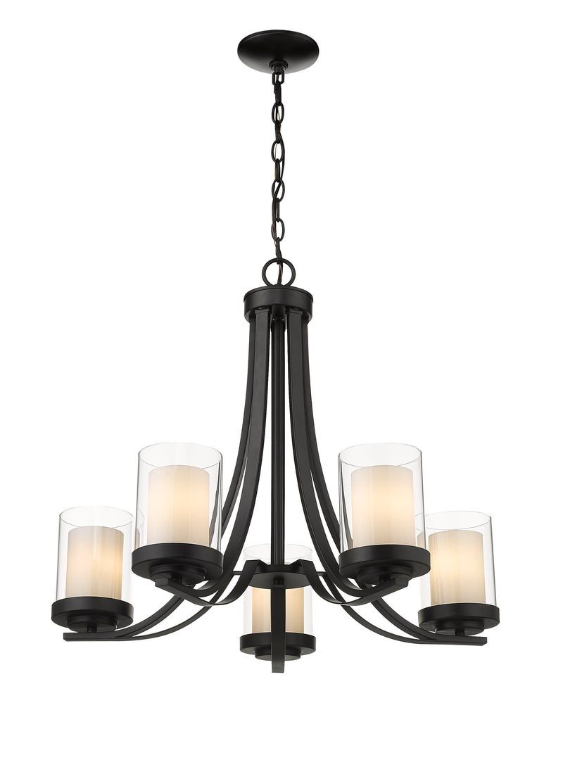 Willow 5 Light 25.25" Chandelier in Matte Black