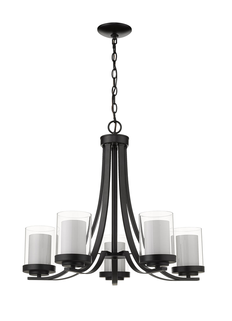 Willow 5 Light 25.25" Chandelier in Matte Black