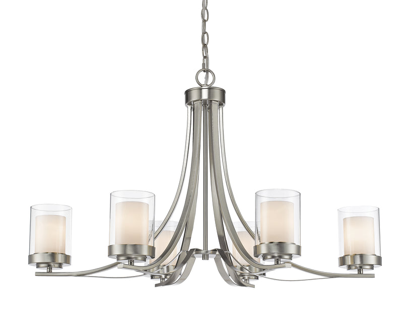 Willow 6 Light 35.25" Chandelier in Brushed Nickel