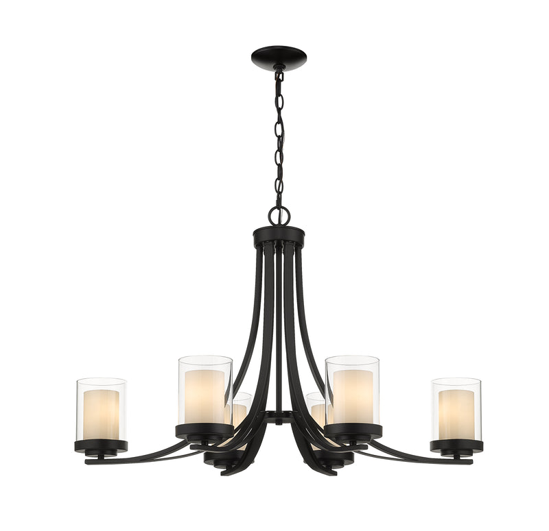 Willow 6 Light 35.25" Chandelier in Matte Black