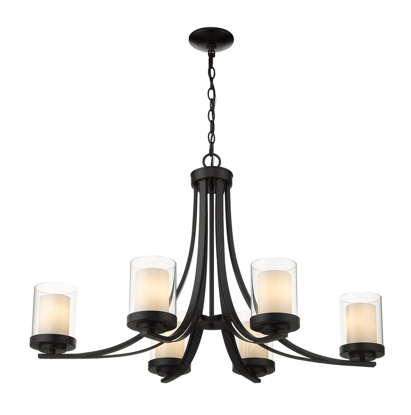 Willow 6 Light 35.25" Chandelier in Matte Black