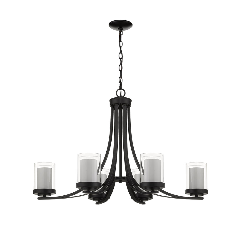 Willow 6 Light 35.25" Chandelier in Matte Black