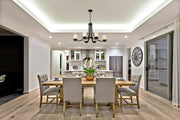 Willow 6 Light 35.25" Chandelier in Matte Black in a room setting
