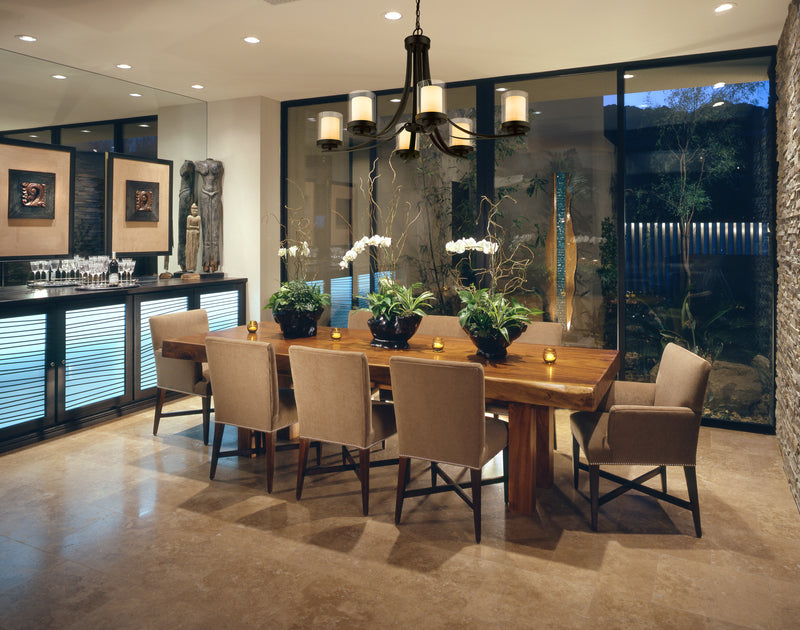 Willow 6 Light 35.25" Chandelier in Matte Black in a room setting
