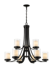 Willow 9 Light 31.25" Chandelier in Matte Black
