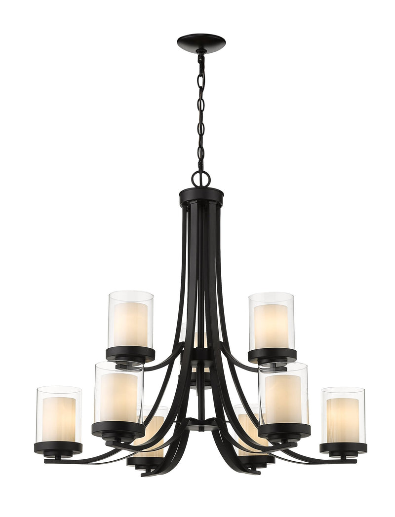 Willow 9 Light 31.25" Chandelier in Matte Black