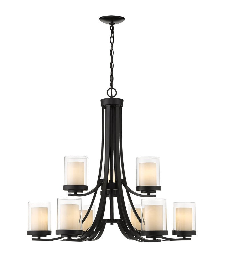 Willow 9 Light 31.25" Chandelier in Matte Black