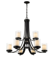 Willow 9 Light 31.25" Chandelier in Matte Black