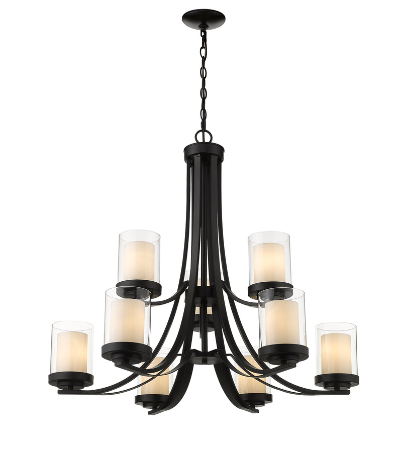 Willow 9 Light 31.25" Chandelier in Matte Black