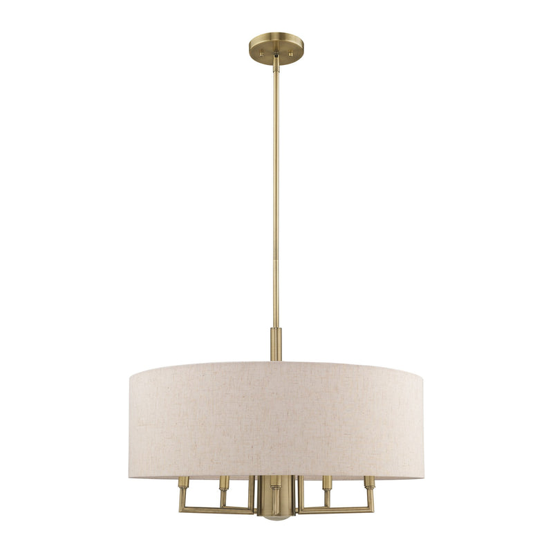 Monroe 24" Drum Chandelier in Antique Brass