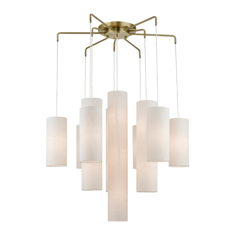 Strathmore 15-Light Foyer Pendant in Antique Brass