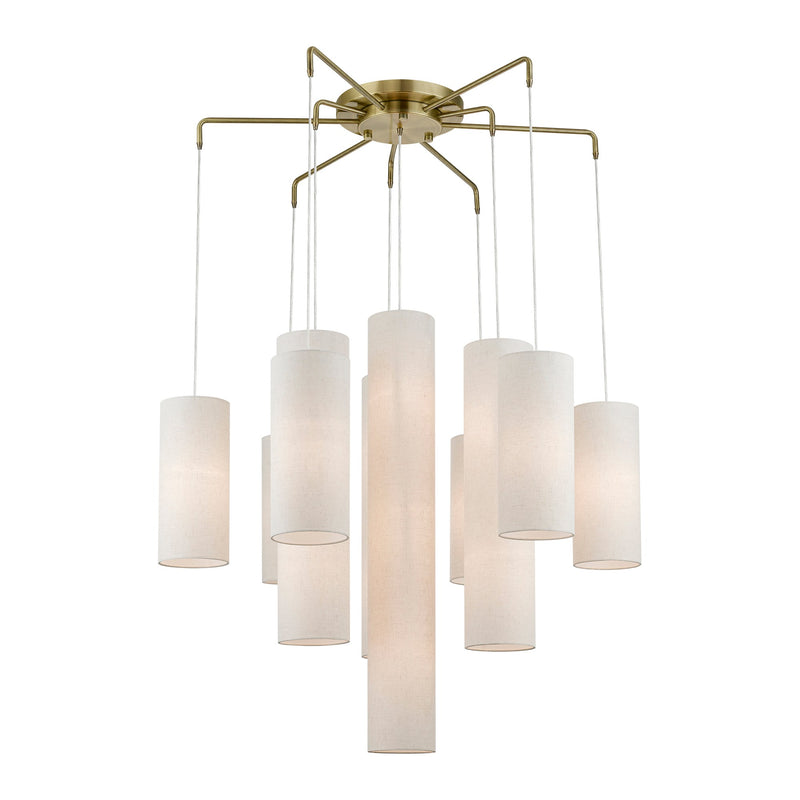 Strathmore 15-Light Foyer Pendant in Antique Brass