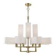 Rubix 12-Light Extra Large Foyer Chandelier in Antique Brass