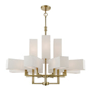 Rubix 12-Light Extra Large Foyer Chandelier in Antique Brass
