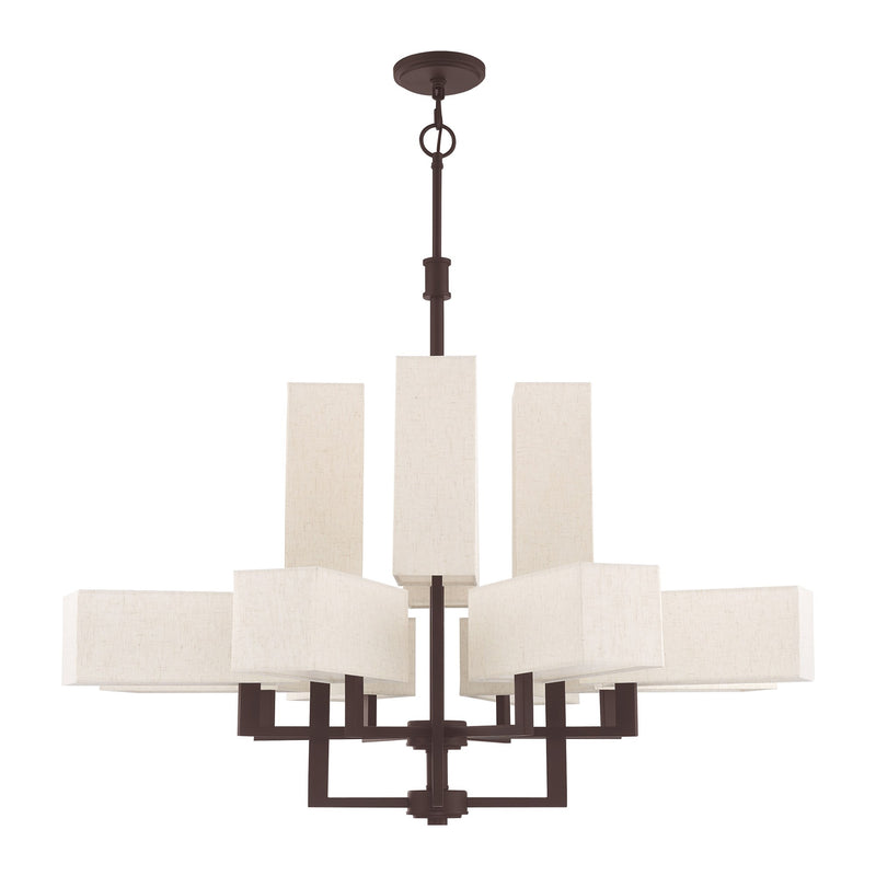Rubix 12-Light Extra Large Foyer Chandelier in Bronze