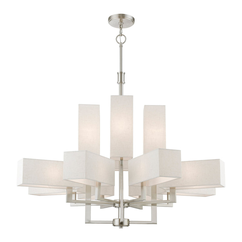 Rubix 12-Light Extra Large Foyer Chandelier in Brushed Nickel