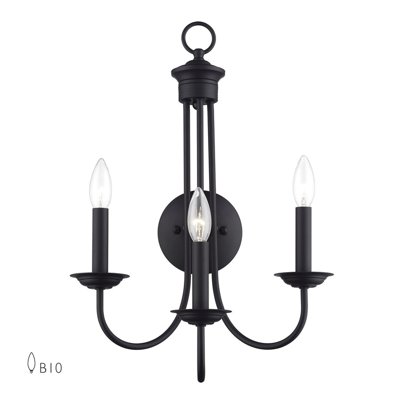 Estate 3-Light Wall Sconce in Black