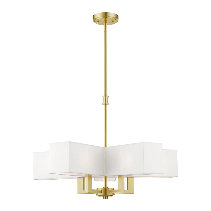 Rubix 5-Light Chandelier in Satin Brass