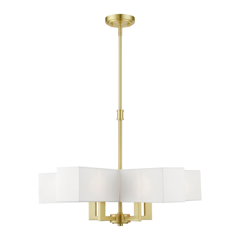 Rubix 5-Light Chandelier in Satin Brass