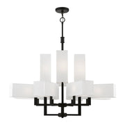 Rubix 12-Light Extra Large Foyer Chandelier in Black