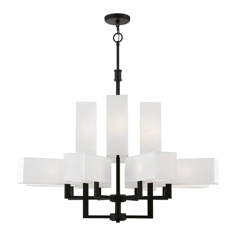 Rubix 12-Light Extra Large Foyer Chandelier in Black