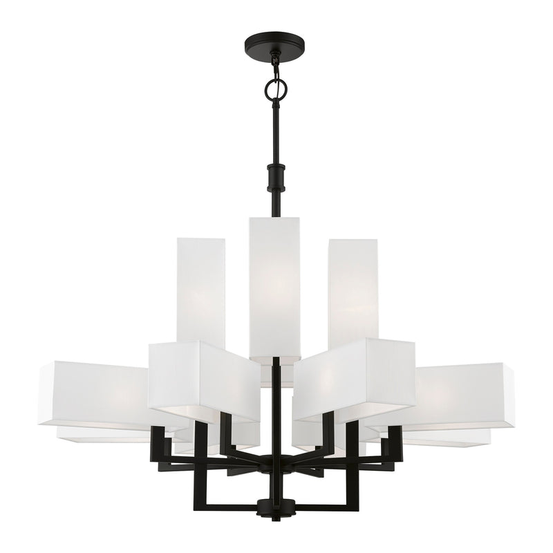 Rubix 12-Light Extra Large Foyer Chandelier in Black