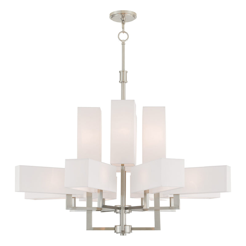 Rubix 12-Light Extra Large Foyer Chandelier in Brushed Nickel
