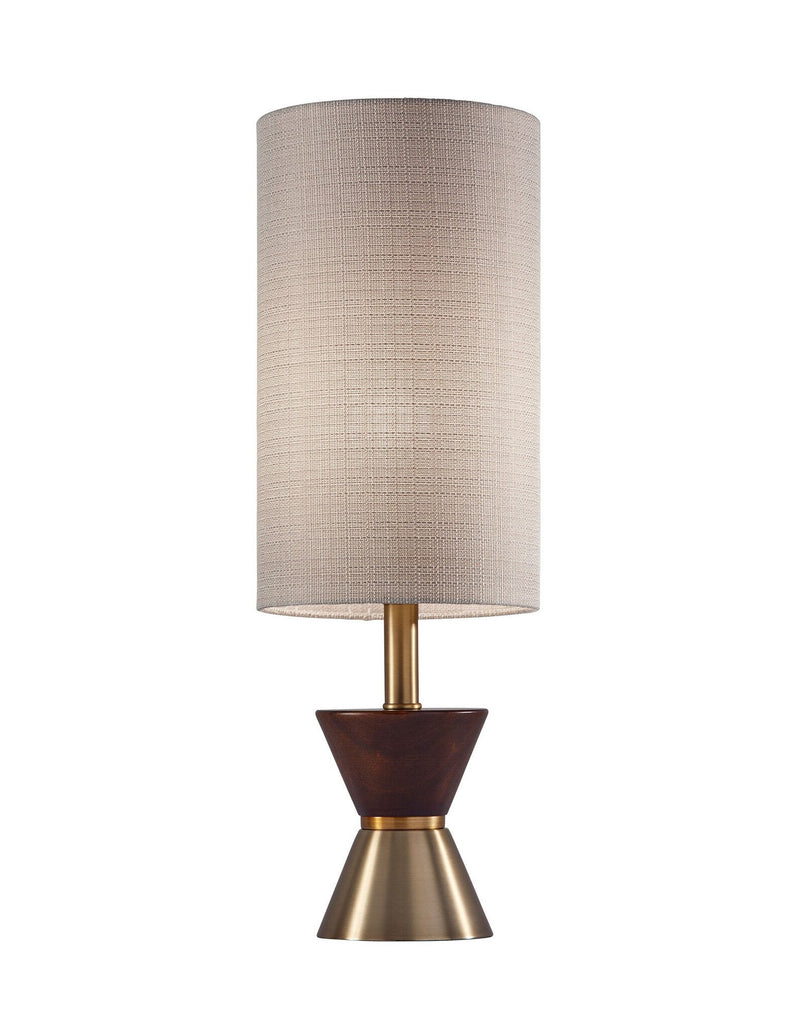 Carmen Table Lamp in Antique Brass/Walnut Rubberwood