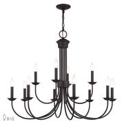 Estate 12-Light Large 2-Tier Chandelier in Bronze