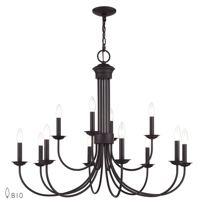 Estate 12-Light Large 2-Tier Chandelier in Bronze