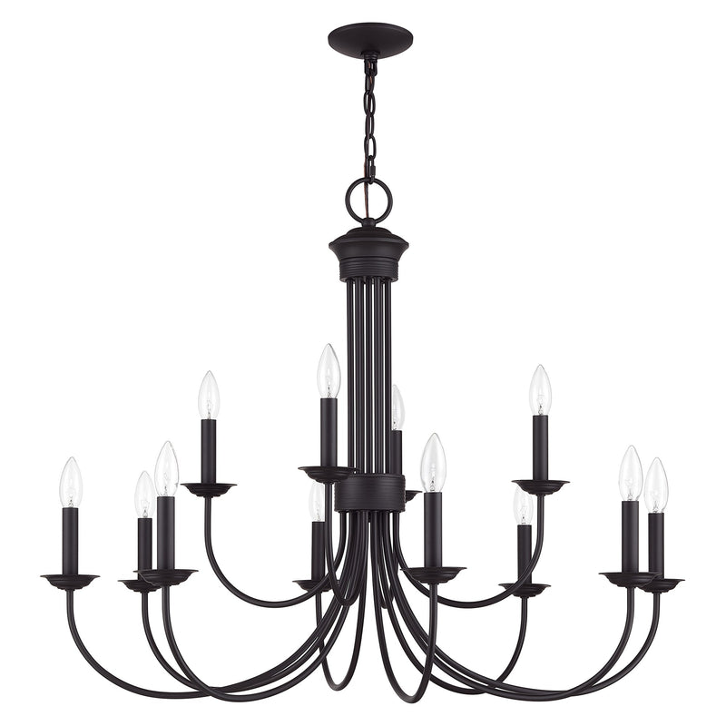 Estate 12-Light Large 2-Tier Chandelier in Bronze