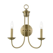 Estate 2-Light Wall Sconce in Antique Brass