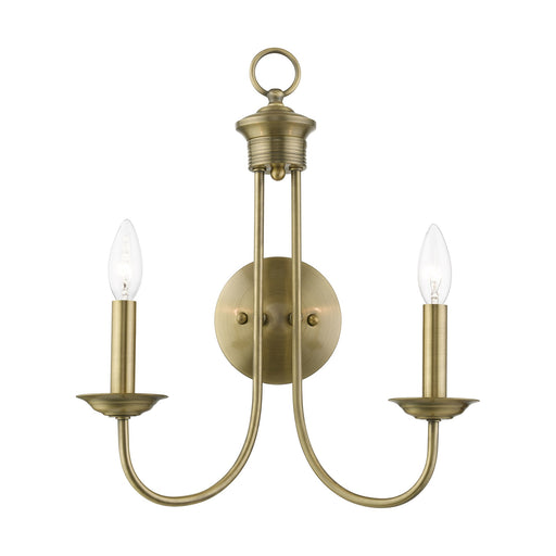 Estate 2-Light Wall Sconce in Antique Brass