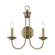 Estate 2-Light Wall Sconce in Antique Brass
