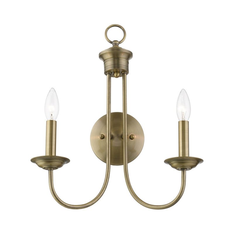 Estate 2-Light Wall Sconce in Antique Brass