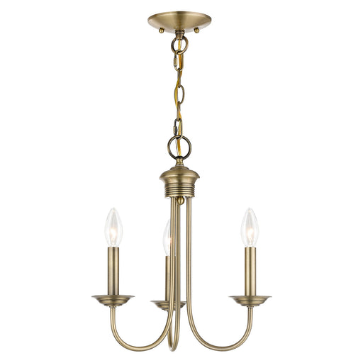 Estate 3-Light Mini Chandelier in Antique Brass