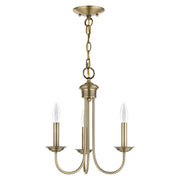 Estate 3-Light Mini Chandelier in Antique Brass