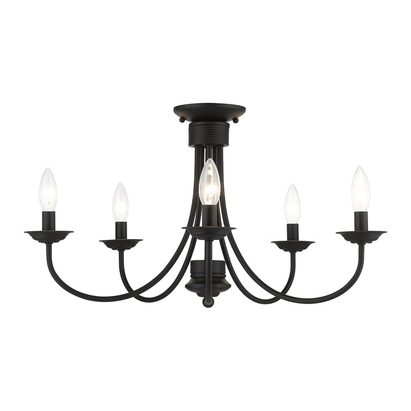 Estate 5-Light Semi-Flush Mount in Black