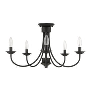 Estate 5-Light Semi-Flush Mount in Black