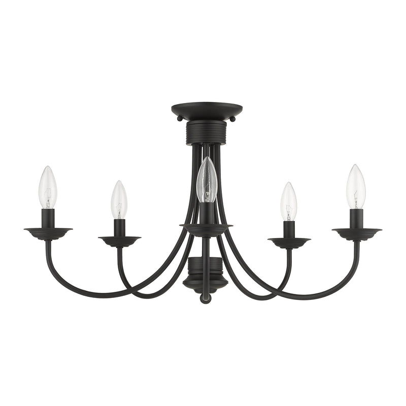 Estate 5-Light Semi-Flush Mount in Black