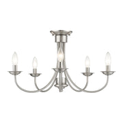Estate 5-Light Semi-Flush Mount in Brushed Nickel