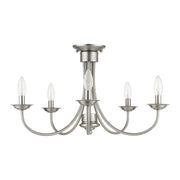 Estate 5-Light Semi-Flush Mount in Brushed Nickel