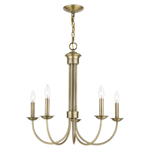 Estate 5-Light Chandelier in Antique Brass