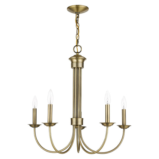 Estate 5-Light Chandelier in Antique Brass