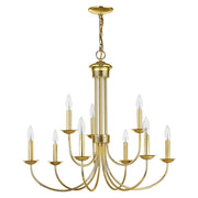 Estate 9-Light 2-Tier Chandelier in Polished Brass