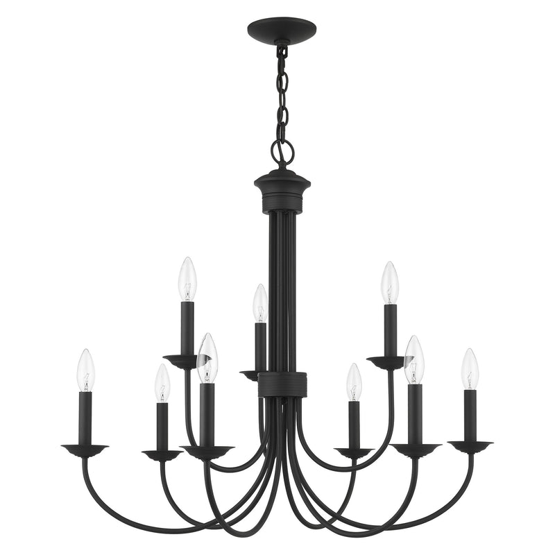 Estate 9-Light 2-Tier Chandelier in Black